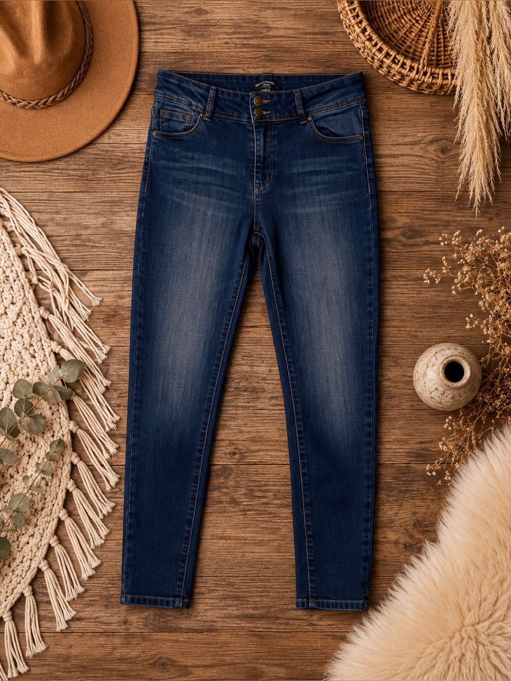 Almost Famous MidRise Skinny Jeans Women’s Size 13 Denim Blue Wash